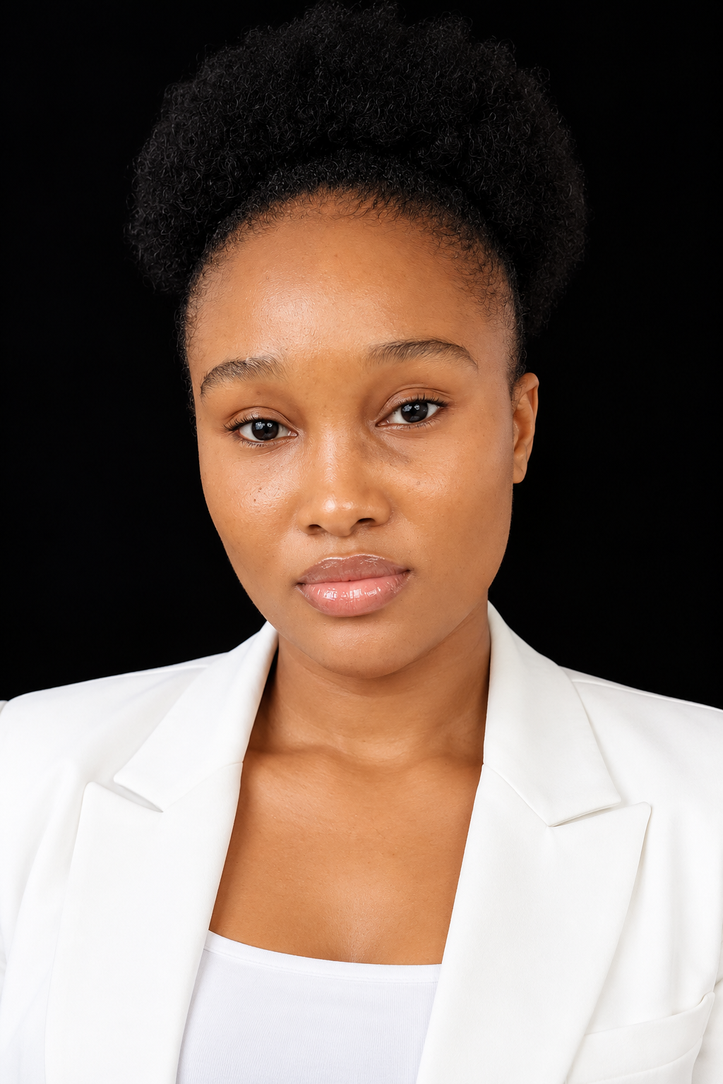 Okolie Chinonso Grace wearing a white blazer